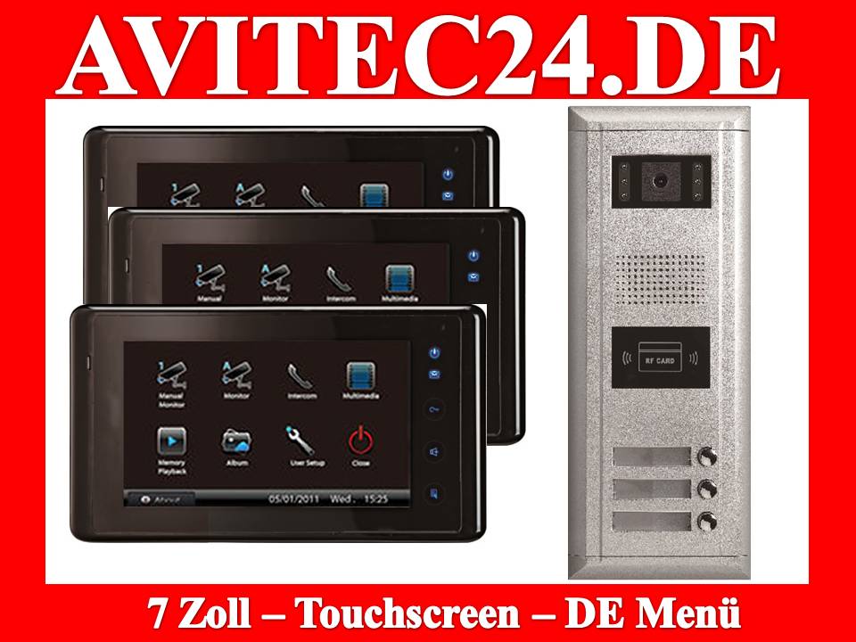 Elro VD3-Familien-Videotürsprechanlage mitZoll ( cm) TFT